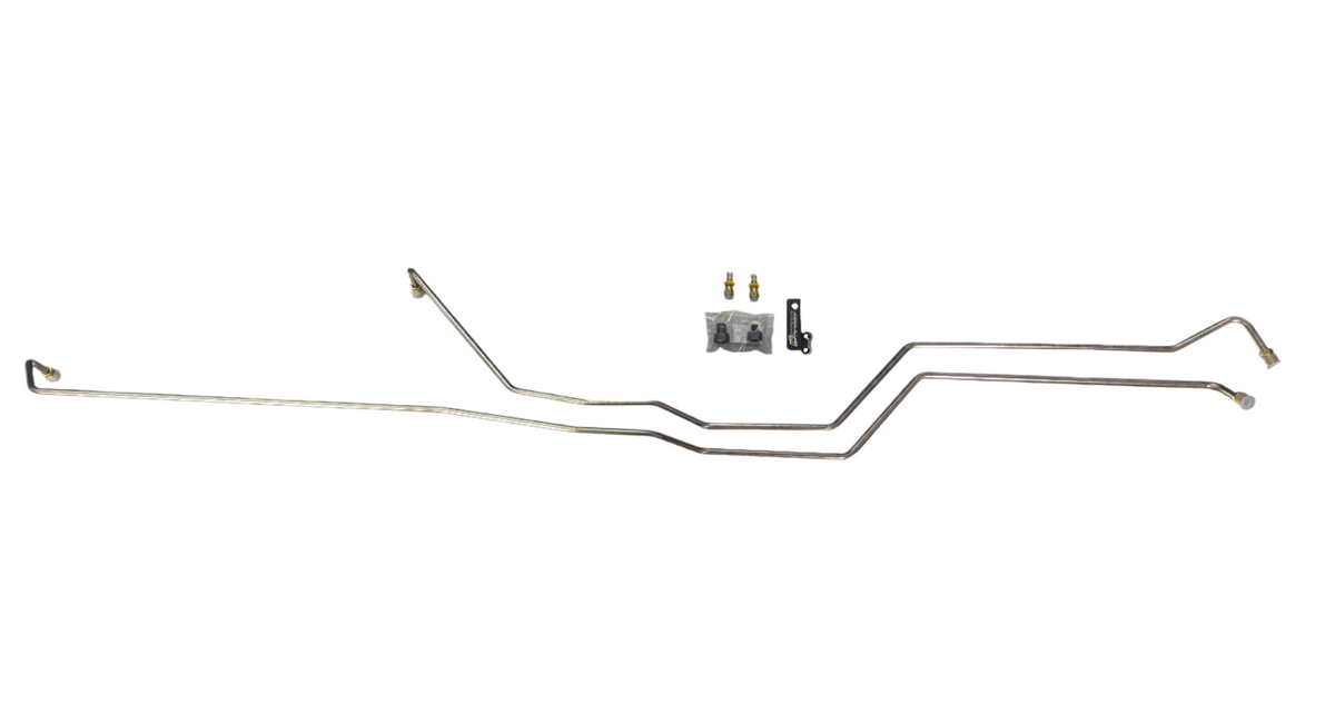 94.5-97 7.3L CNC Fab E4OD 3/8 Dia. Stainless Transmission Cooler Line Kit w/ 1/2 barbs - 425016