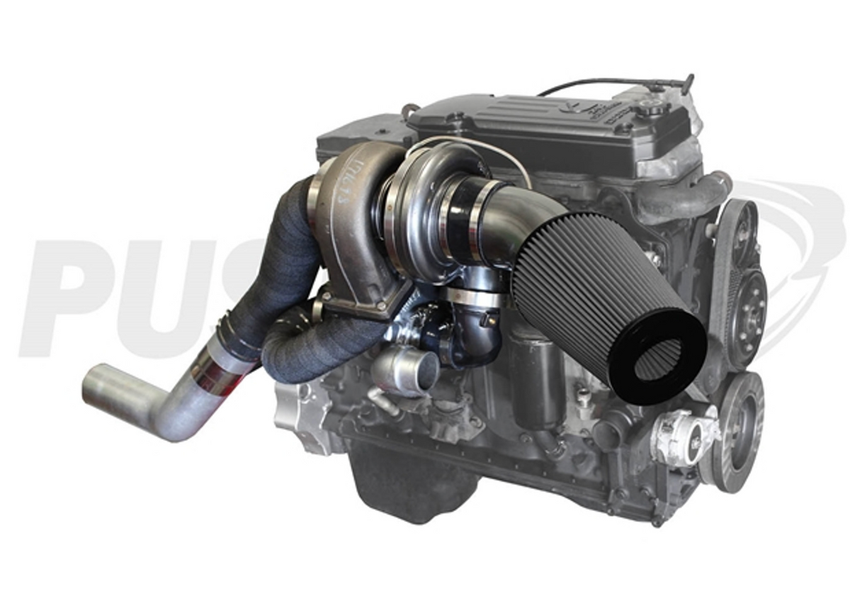 Pusher High Mount Compound Turbo System for 2007.5-2009 Dodge Ram 6.7L Cummins Trucks