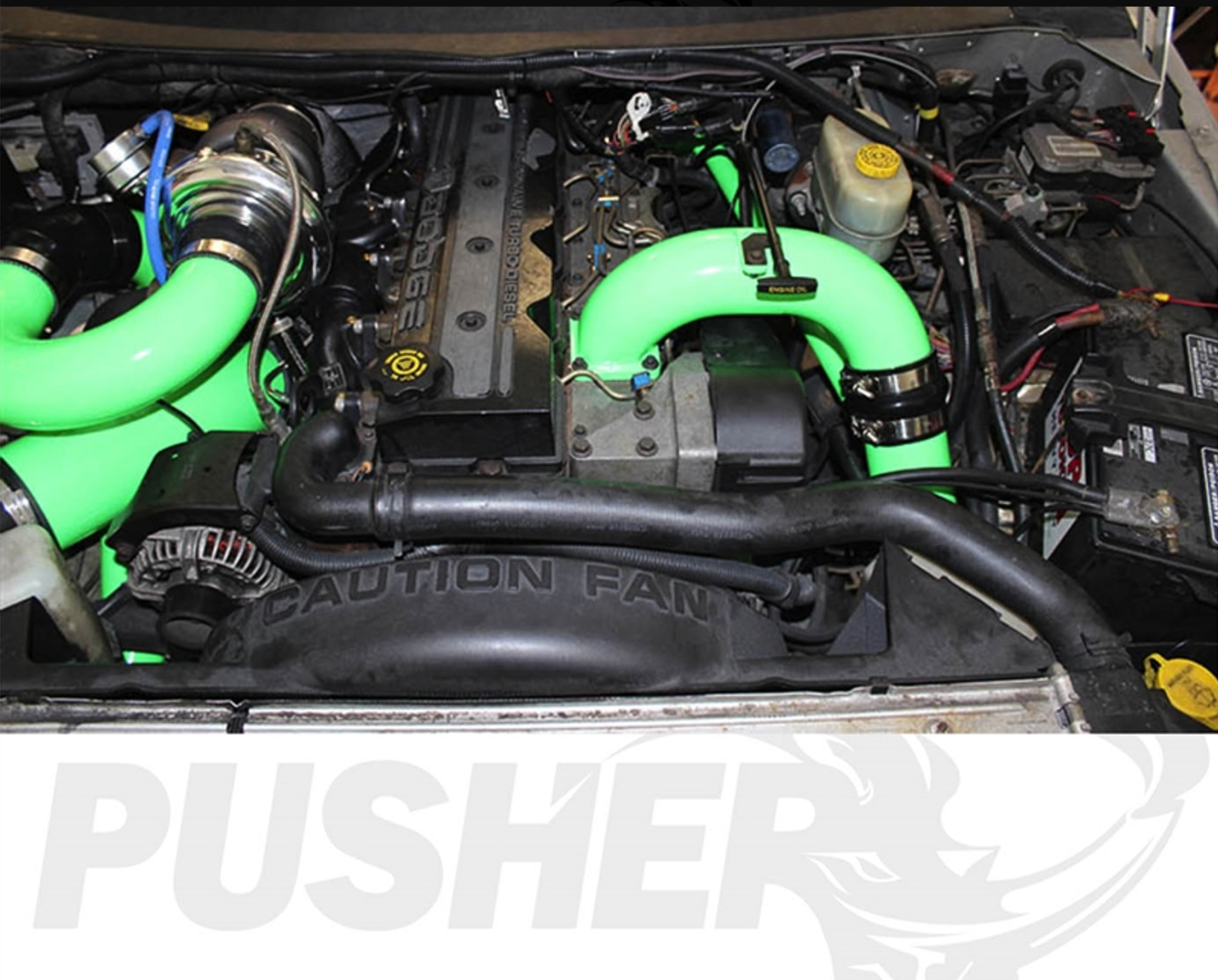 Pusher 3.5" MEGA Intake System with Cross-Air 1998.5-2002 Dodge Cummins