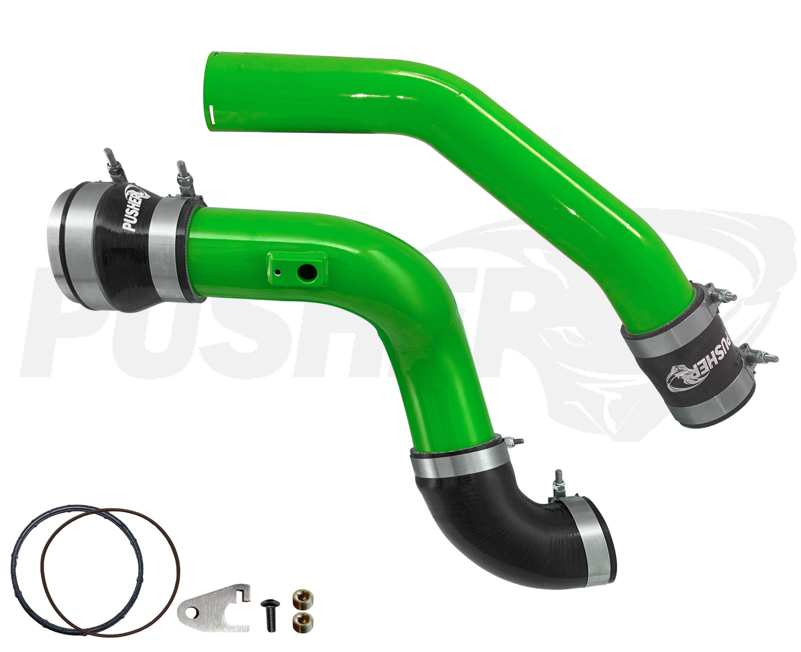 Pusher 3" Hot & Cold Side Charge Tubes for 2015-16 Ford F250/350 6.7L Powerstroke w/ Throttle Valve Adapter
