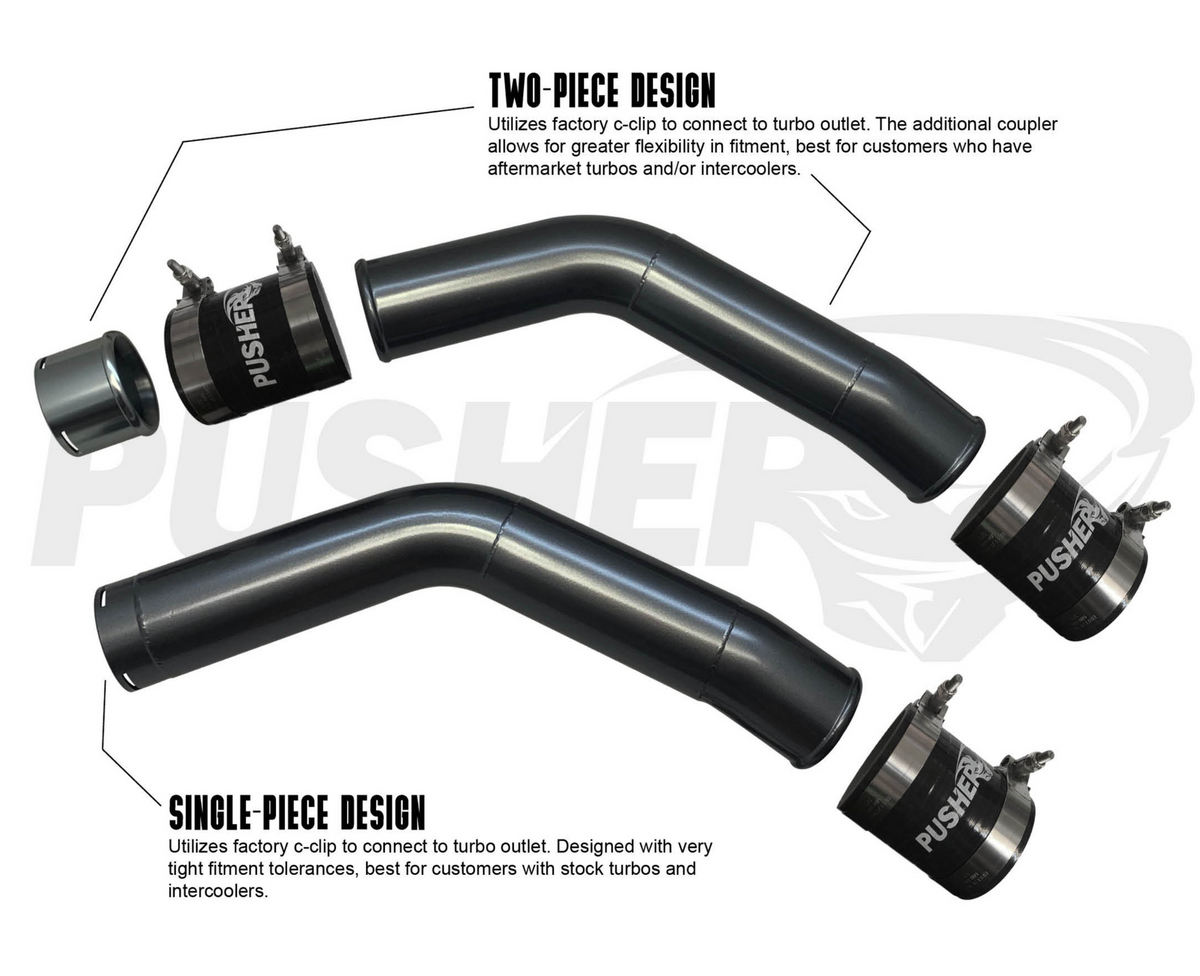 Pusher 3" Hot & Cold Side Charge Tubes for 2015-16 Ford F250/350 6.7L Powerstroke w/ Throttle Valve Replacement